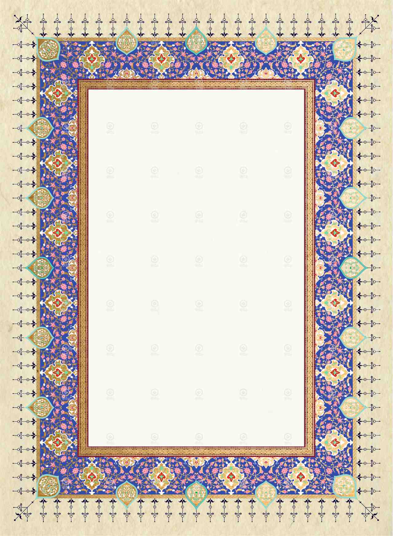 فایل تذهیب شماره 40 لایه باز با فرمت کورل و ایلاستریتور